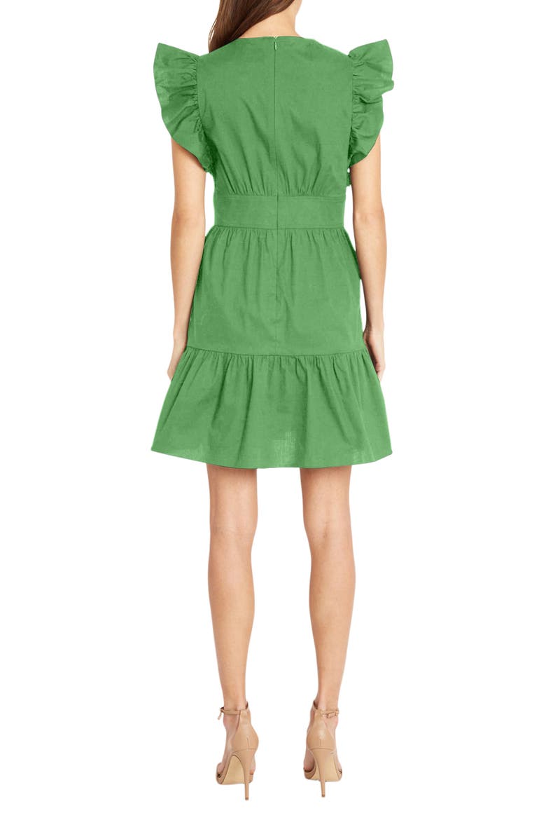 Ruffle Sleeve Minidress, Alternate, color, VIBRANT GREEN