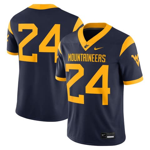 Men's Nike #24 Navy West Virginia Mountaineers Game Jersey