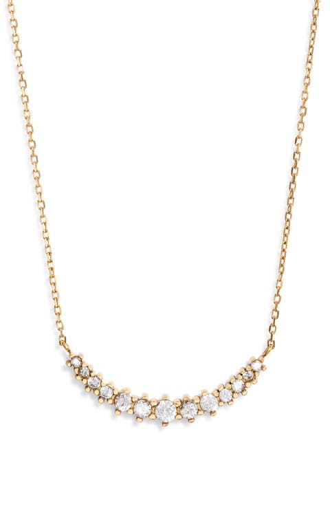 Waterproof Cubic Zirconia Bar Necklace