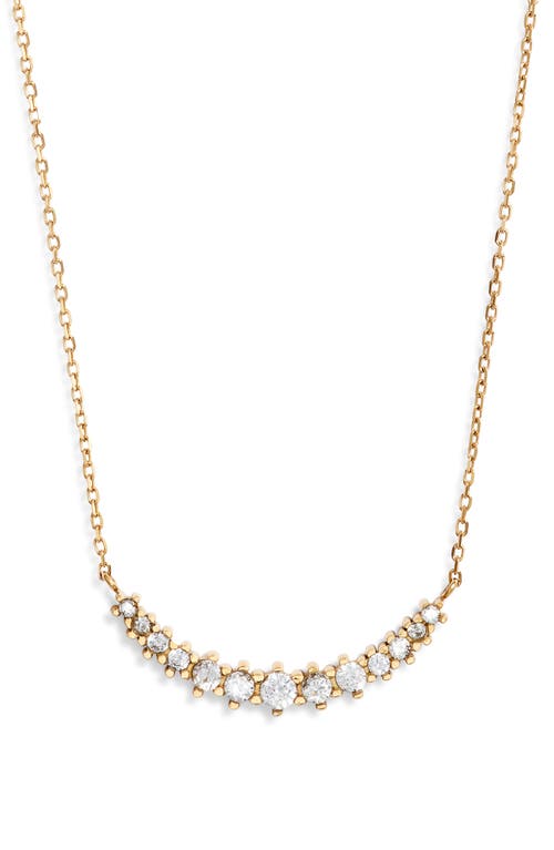 Nordstrom Waterproof Cubic Zirconia Bar Necklace In Gold