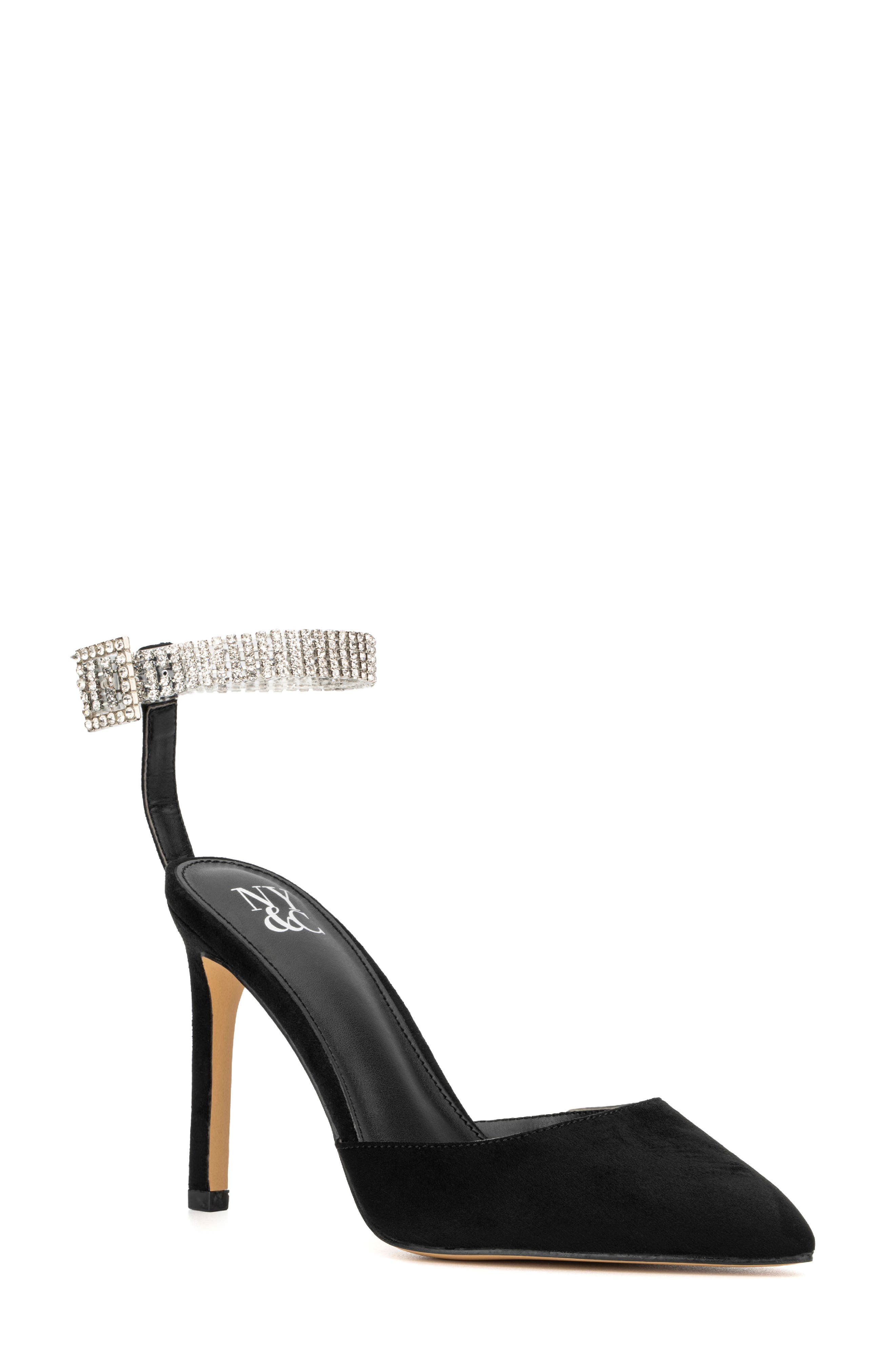 NEW YORK AND COMPANY Mallory Embellished Ankle Strap Pump