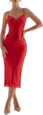 HOUSE OF CB Salma Corset Satin Slipdress