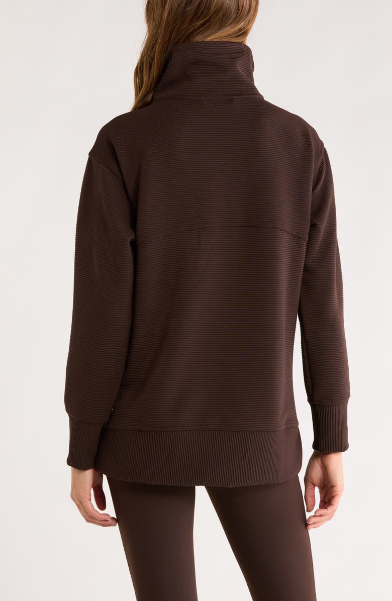 Zella Kickback Ottoman Half Zip Tunic, Alternate, color, Brown Mole