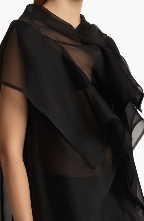Khaite Santana Oversized Ruffle Silk Organza Top In Black