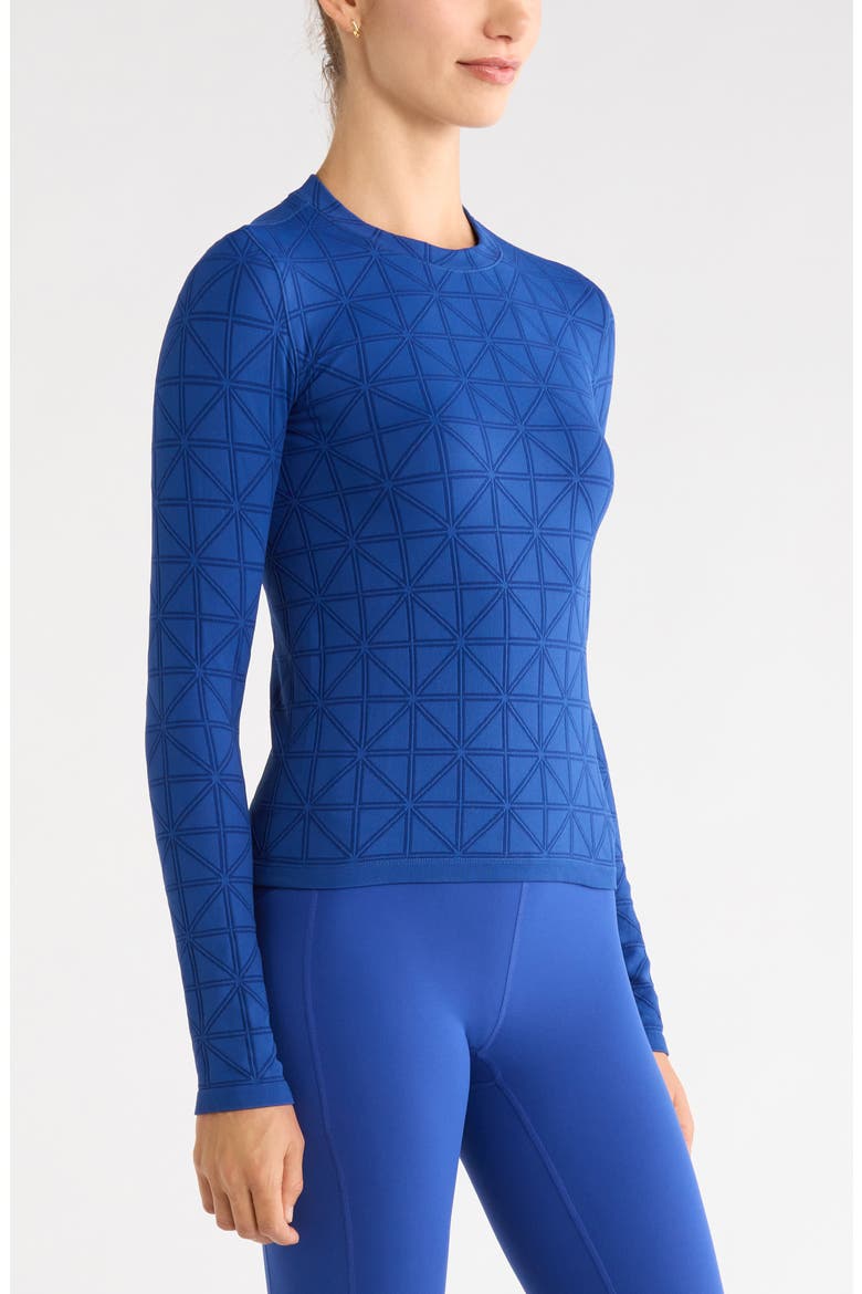 Seamless Diamond Long Sleeve Top, Alternate, color, BLUE SODALITE