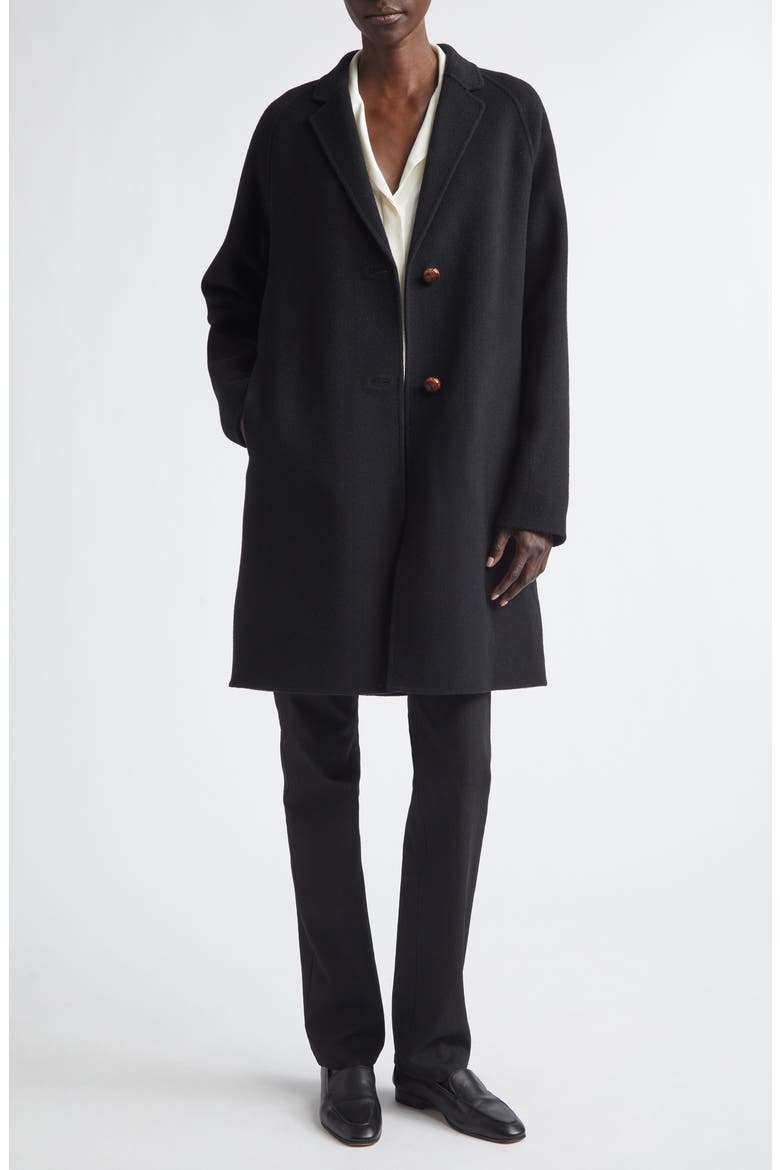Wool & Cashmere Car Coat, Alternate, color, BLACK