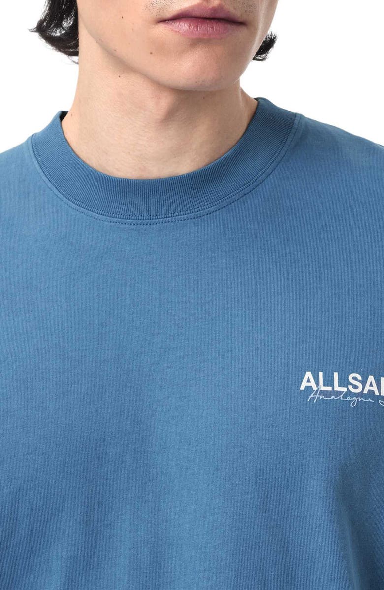 AllSaints Emblem Cotton Graphic T-Shirt, Alternate, color, Bay Blue