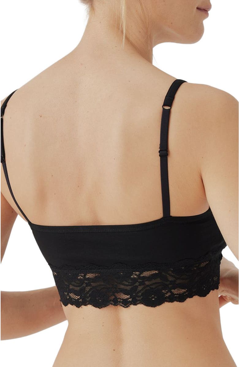 Pact Organic Cotton Lace Smooth Cup Bralette, Alternate, color, Black