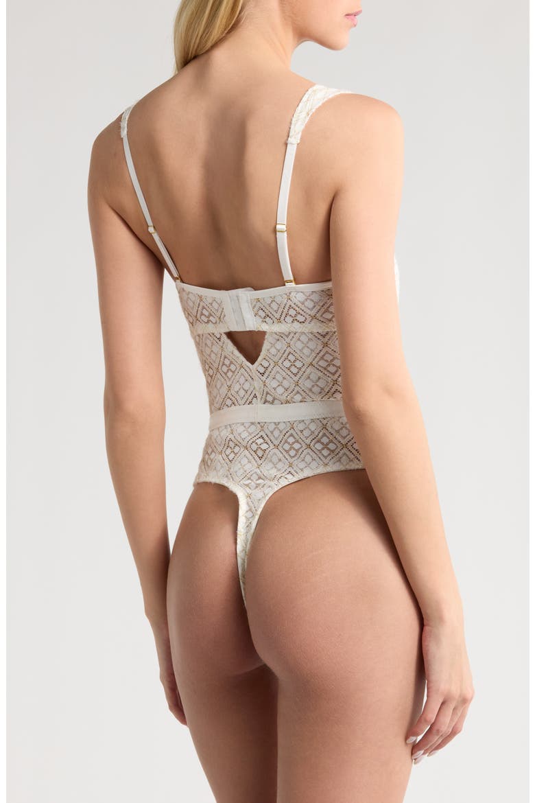 Lace Underwire Bodysuit, Alternate, color, SHELL WHITE