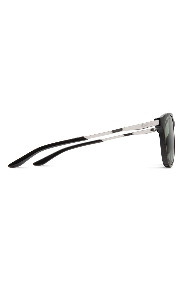 Smith Wander 55mm ChromaPop<sup>™</sup> Polarized Round Sunglasses, Alternate, color, Black / Grey Green