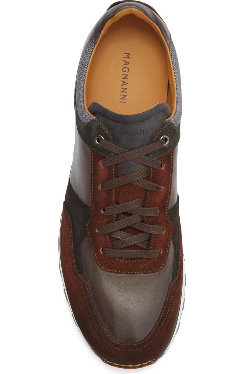 Magnanni Arco Sneaker, Alternate, color, Mid Brown