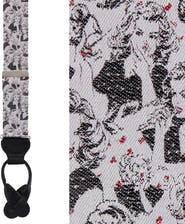 Trafalgar Vintage Vixen Novelty Silk Button End Suspenders