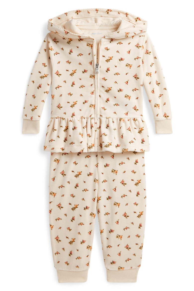 Kids' Floral Peplum Hoodie and Joggers Set, Main, color, WOLCOTT BUD