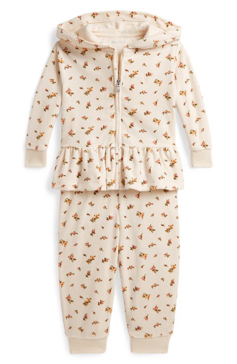 Kids' Floral Peplum Hoodie and Joggers Set