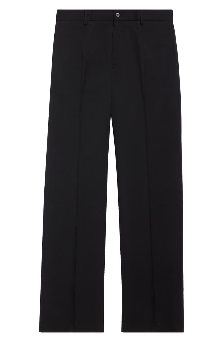 Dolce&Gabbana Wool Stretch Twill Wide Leg Pants, Alternate, color, N0000 Nero