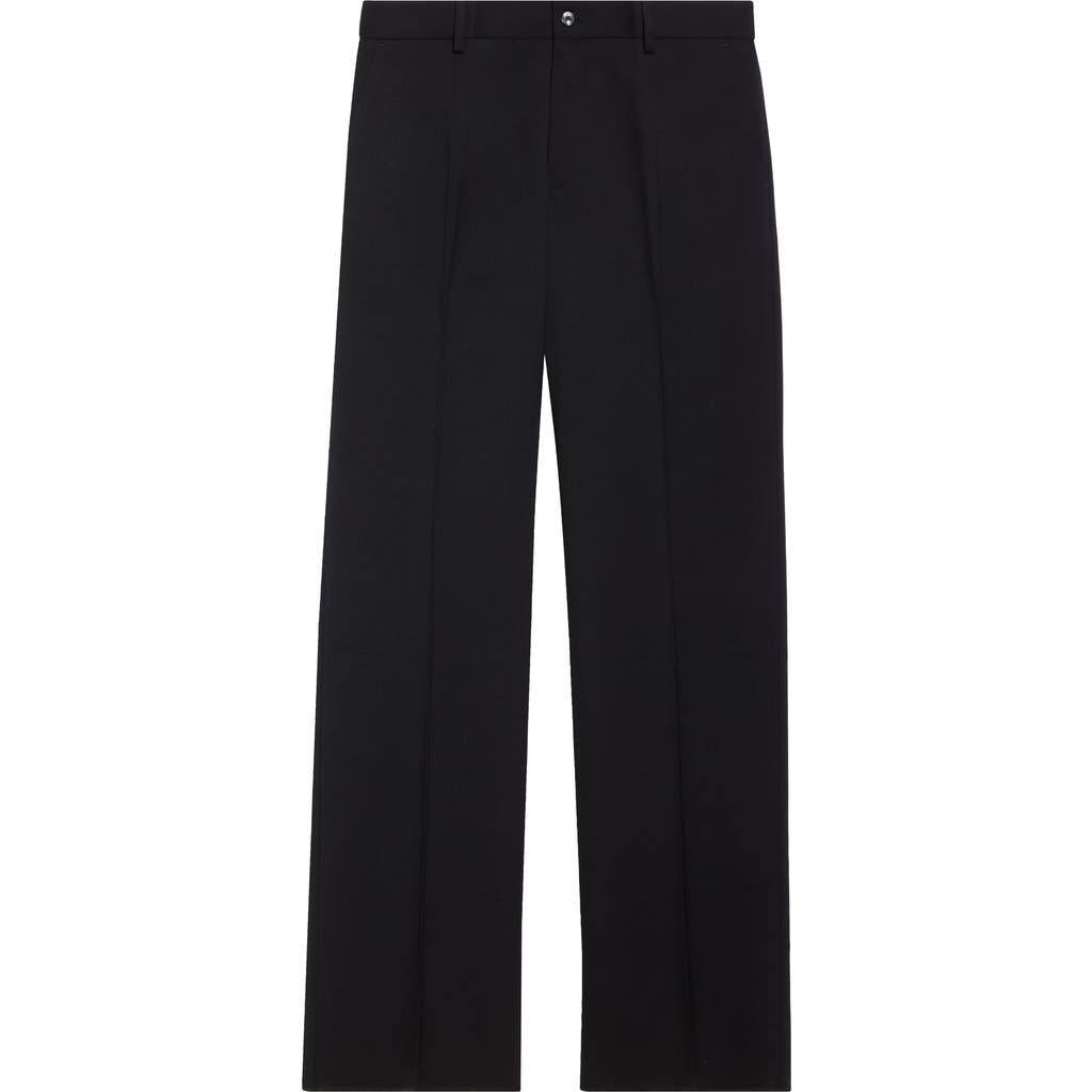 Dolce & Gabbana Dolce&gabbana Wool Stretch Twill Wide Leg Pants In N0000 Nero