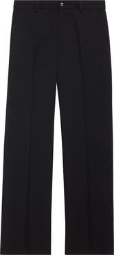 Dolce&Gabbana Wool Stretch Twill Wide Leg Pants