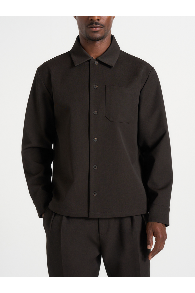 Valentin Relaxed Overshirt, Alternate, color, Brown