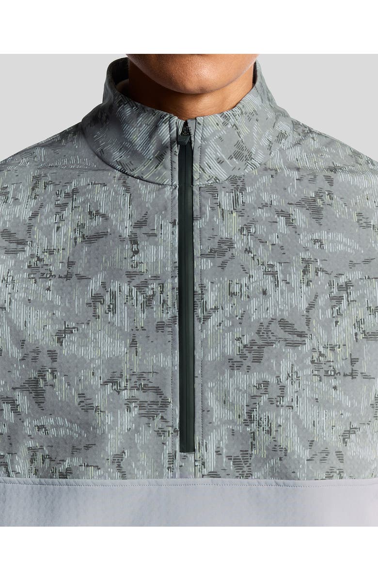 Lyle & Scott Golf Printed Half Zip Windjammer Jacket, Alternate, color, True Iron/ Jet Black