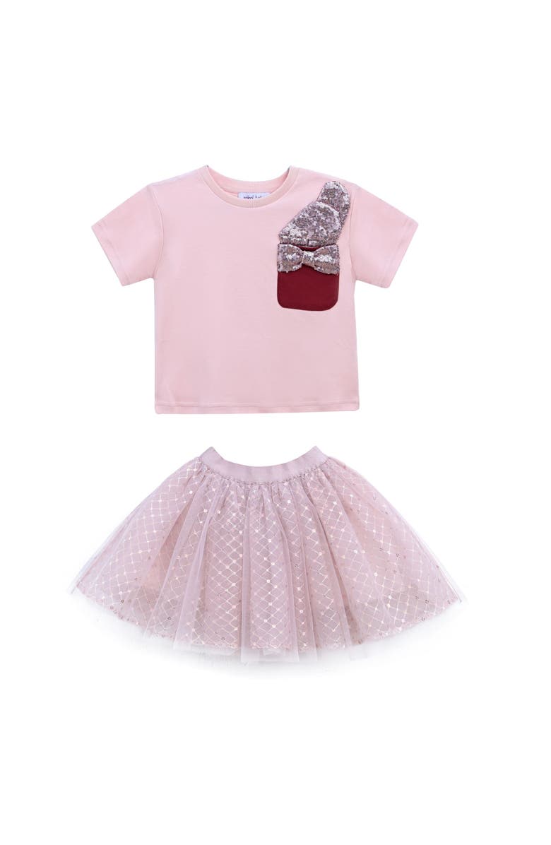 Mimi Tutu Glimmer Applique Outfit, Alternate, color, Pink