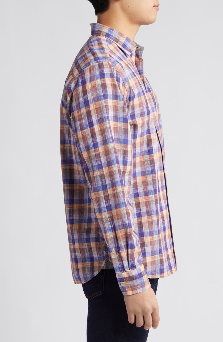 Tommy Bahama Sand Dune Check Woven Cotton Button-Up Shirt, Alternate, color, Guava Ice