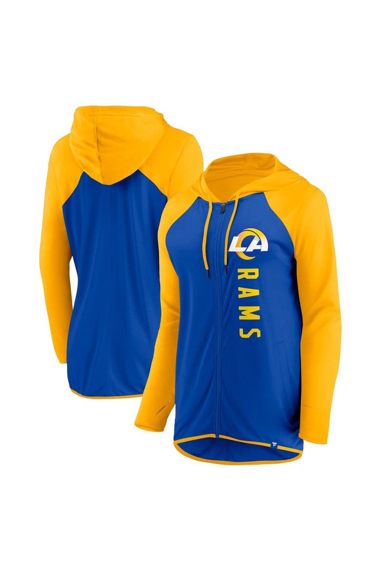 Women's Fanatics Branded Royal/Gold Los Angeles Rams Forever Fan Full-Zip Hoodie, Main, color, Royal