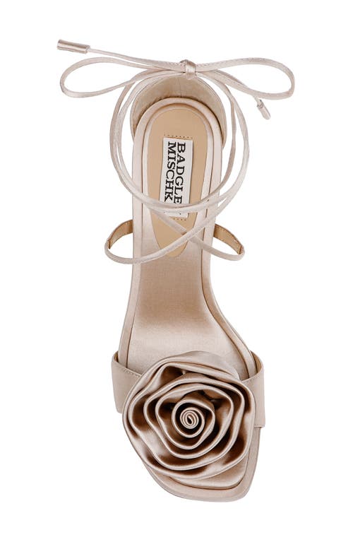 Badgley Mischka Collection Janelle Ankle Wrap Sandal In Nude Satin