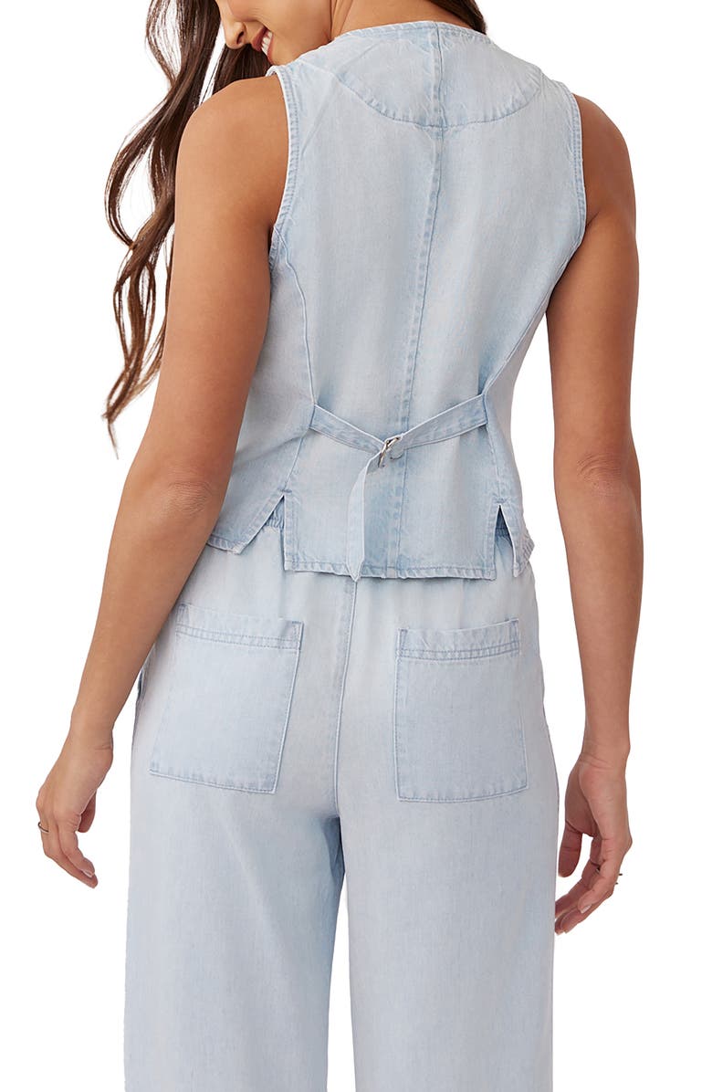 Bella Dahl Back Belt Denim Vest, Alternate, color,