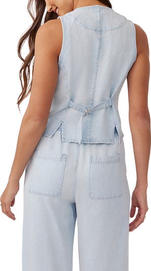 Back Belt Denim Vest