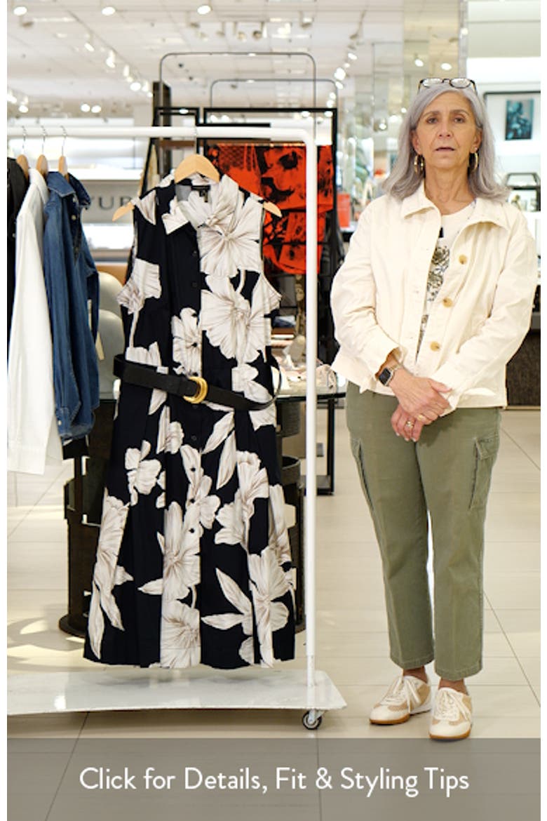 Floral Sleeveless Stretch Cotton Shirtdress video