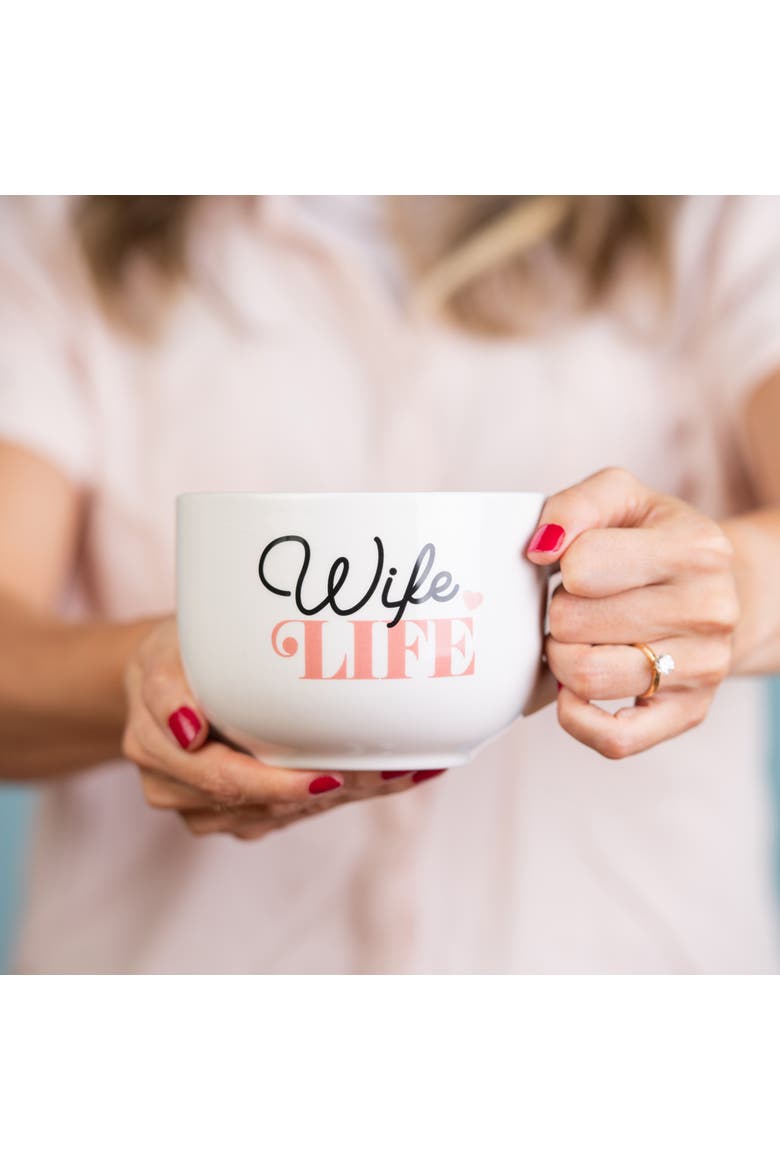 Wife Life Large Cappuccino Mug, Alternate, color, White