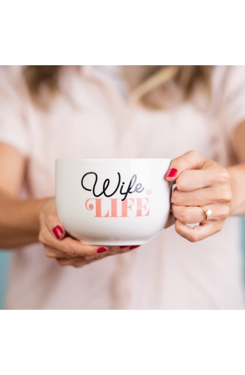 Totalee Gift Wife Life Large Cappuccino Mug Ceramic White 24 oz, Alternate, color, White