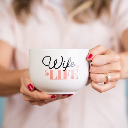Totalee Gift Wife Life Large Cappuccino Mug Ceramic White 24 oz In White