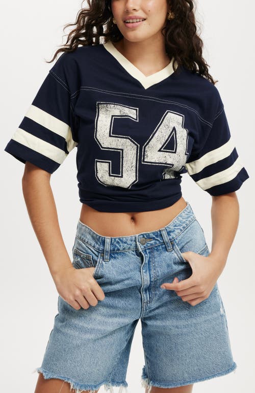 Cotton On V Neck Oversized Graphic Tee In Winter Night  54