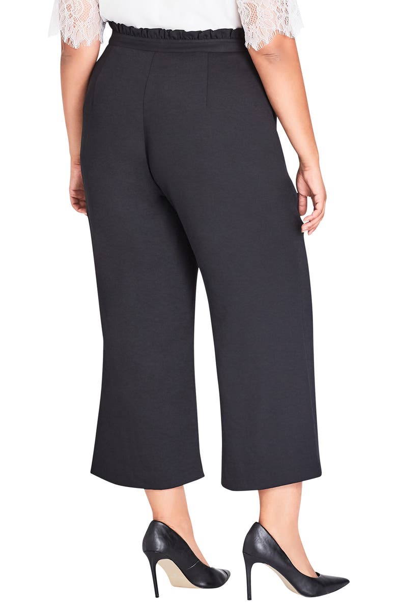 City Chic Frilled Waist Crop Pants, Alternate, color, 