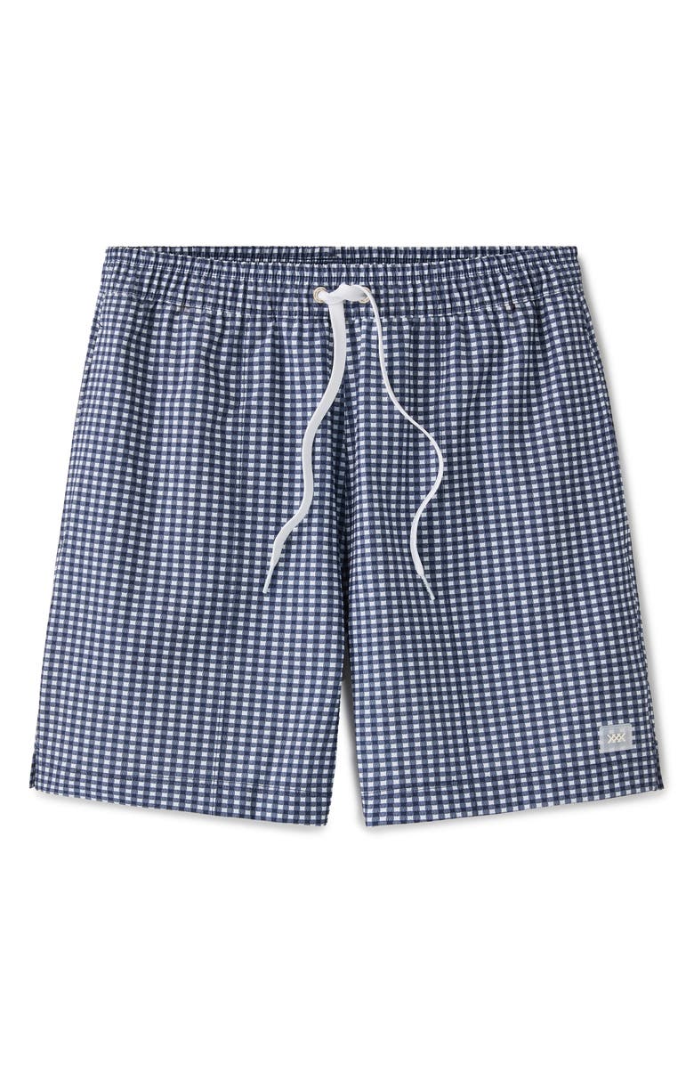 Rhone 5.5-Inch Water Repellent Swim Trunks, Alternate, color, Navy Gingham