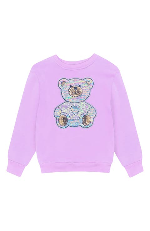 Kids' Sequin Bear Graphic Sweatshirt