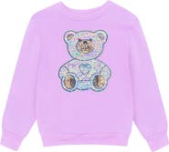 PixieLane Kids' Sequin Bear Graphic Sweatshirt