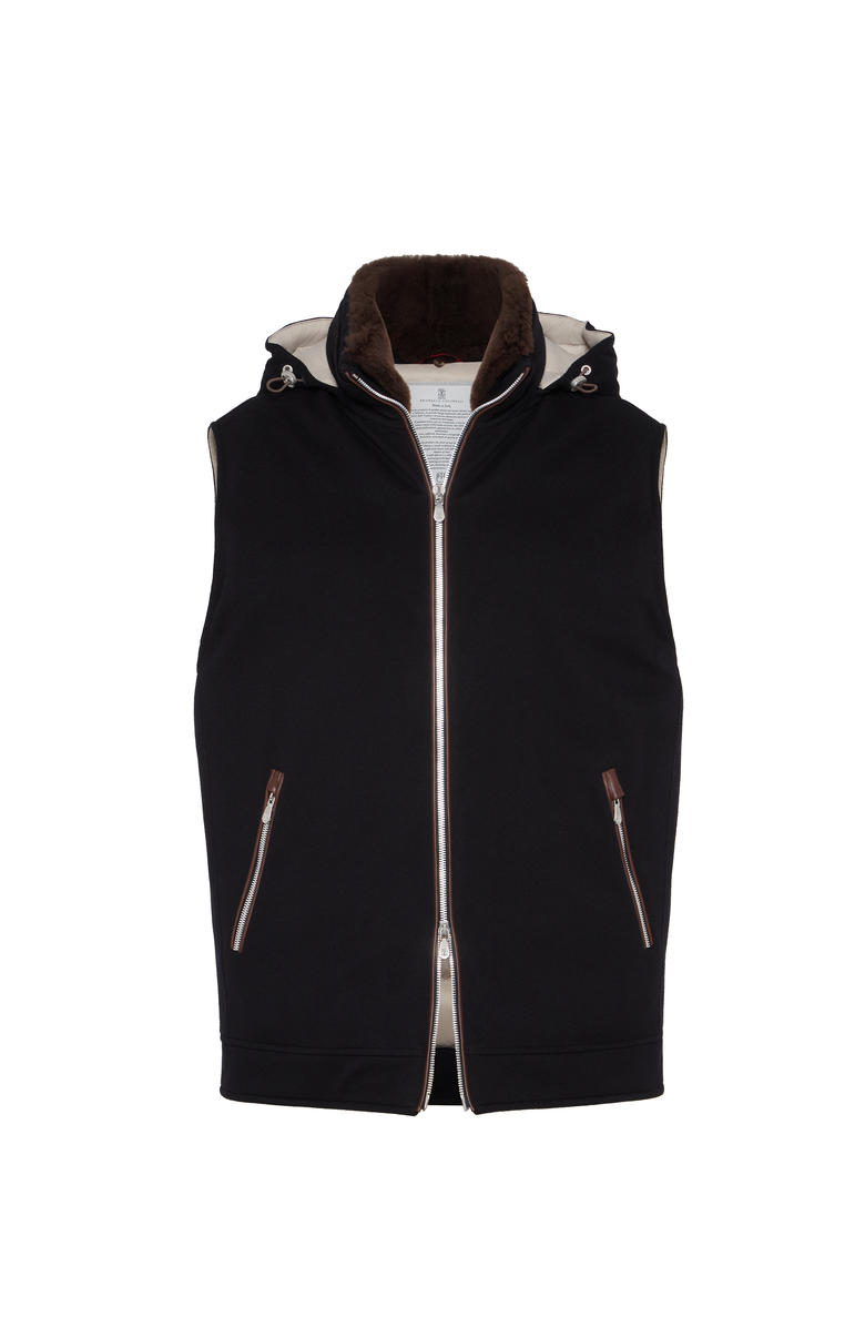 Brunello Cucinelli Hooded down vest, Main, color, Black