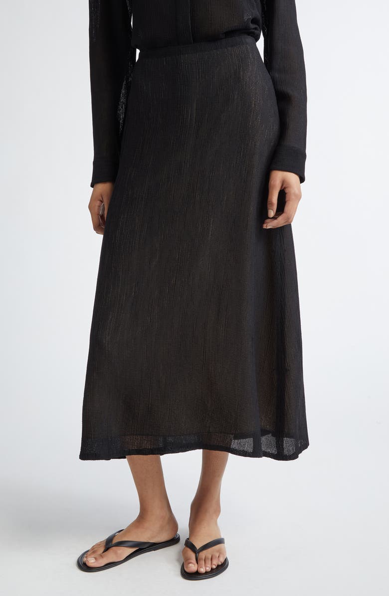 PARTOW Bia Mesh Midi Skirt, Main, color, Black