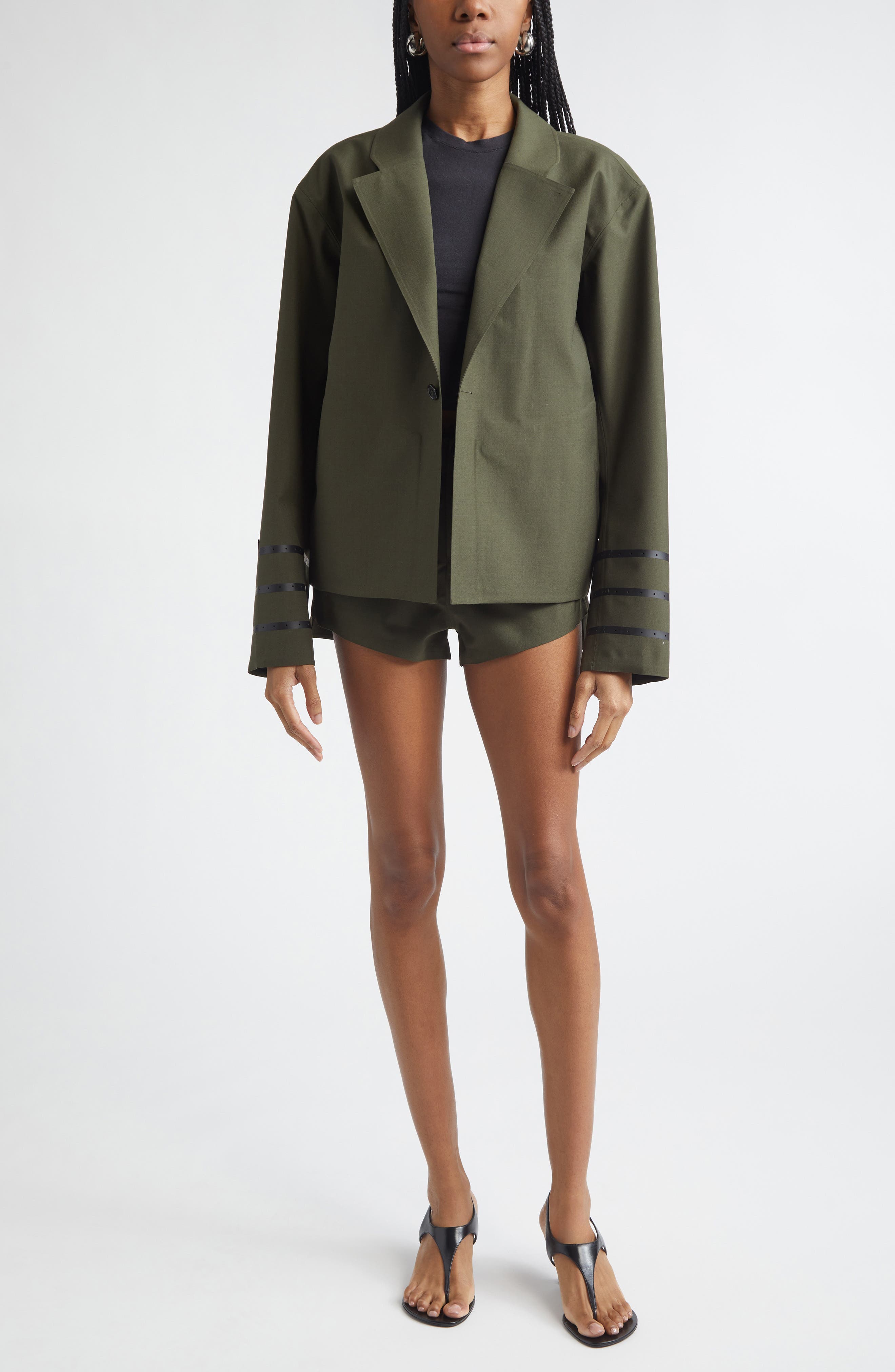 Technical Tailored Wool Blend Shorts - image 2