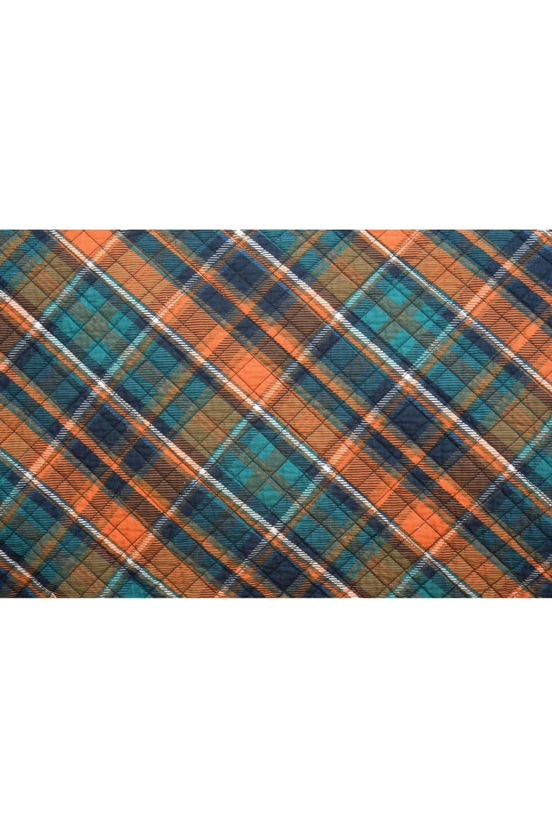 Troy Plaid Cotton Quilt Set - Reversible and Machine Washable, Alternate, color, Blue