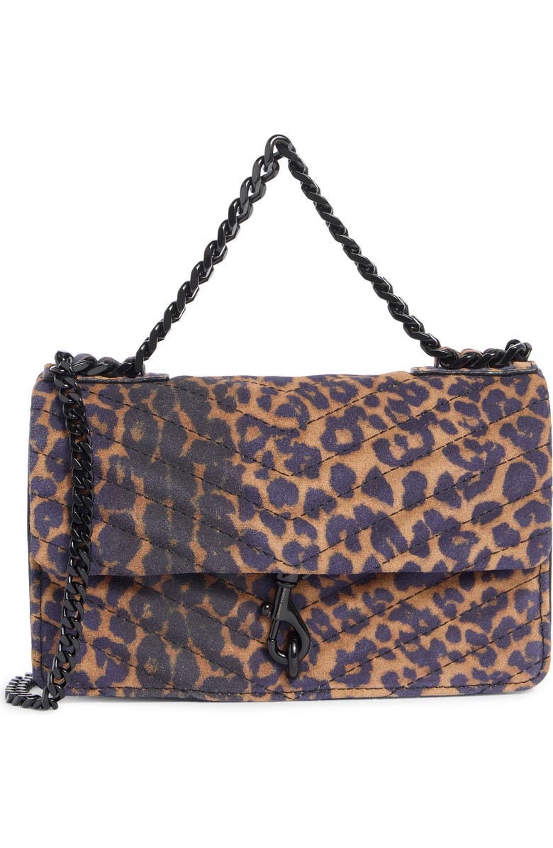 Rebecca Minkoff Edie Chevron Quilted Leather Shoulder Bag, Main, color, Leopard
