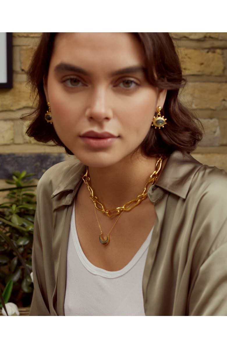 Ottoman Hands Zand Labradorite Drop Earrings, Alternate, color, Gold