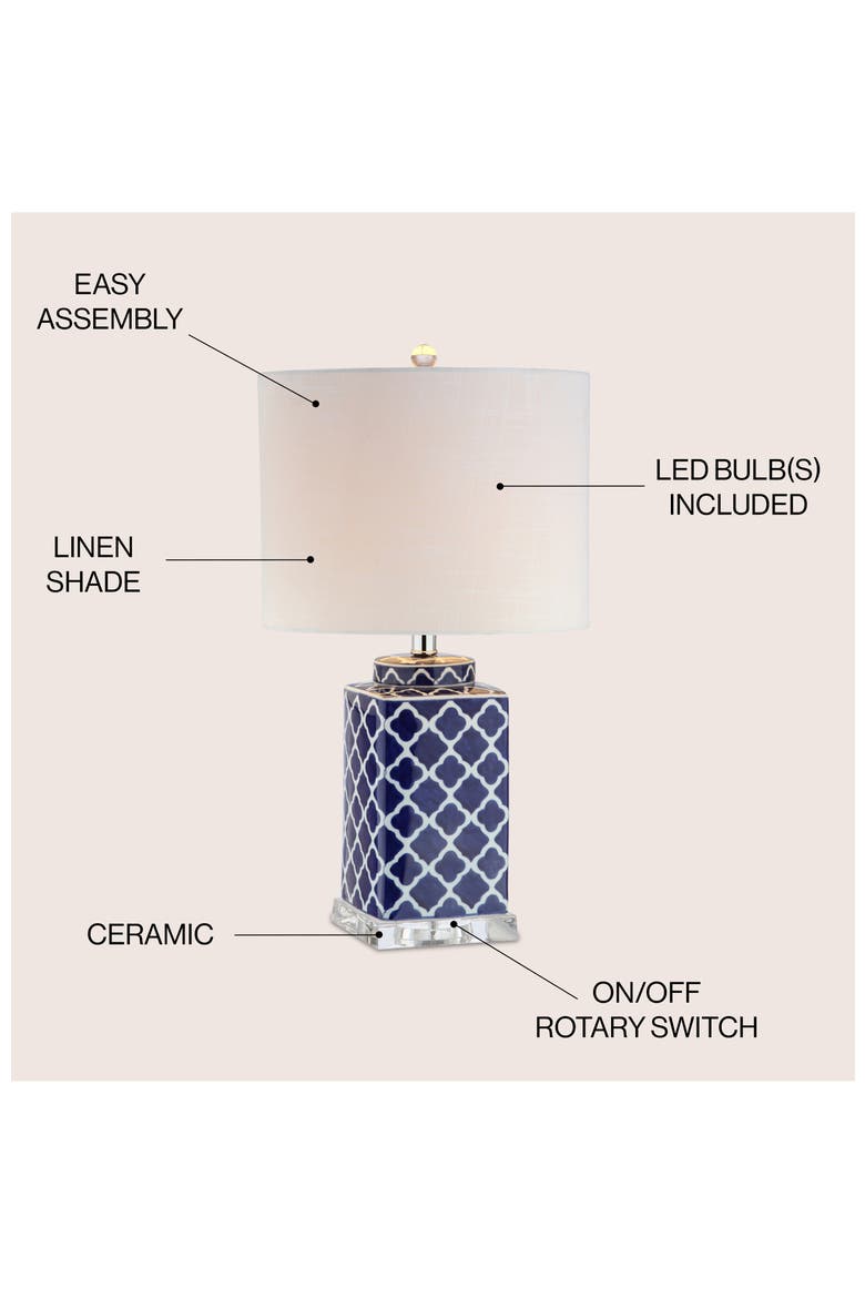 Clarke 23" Chinoiserie LED Table Lamp, Blue/White, Alternate, color, Blue/White