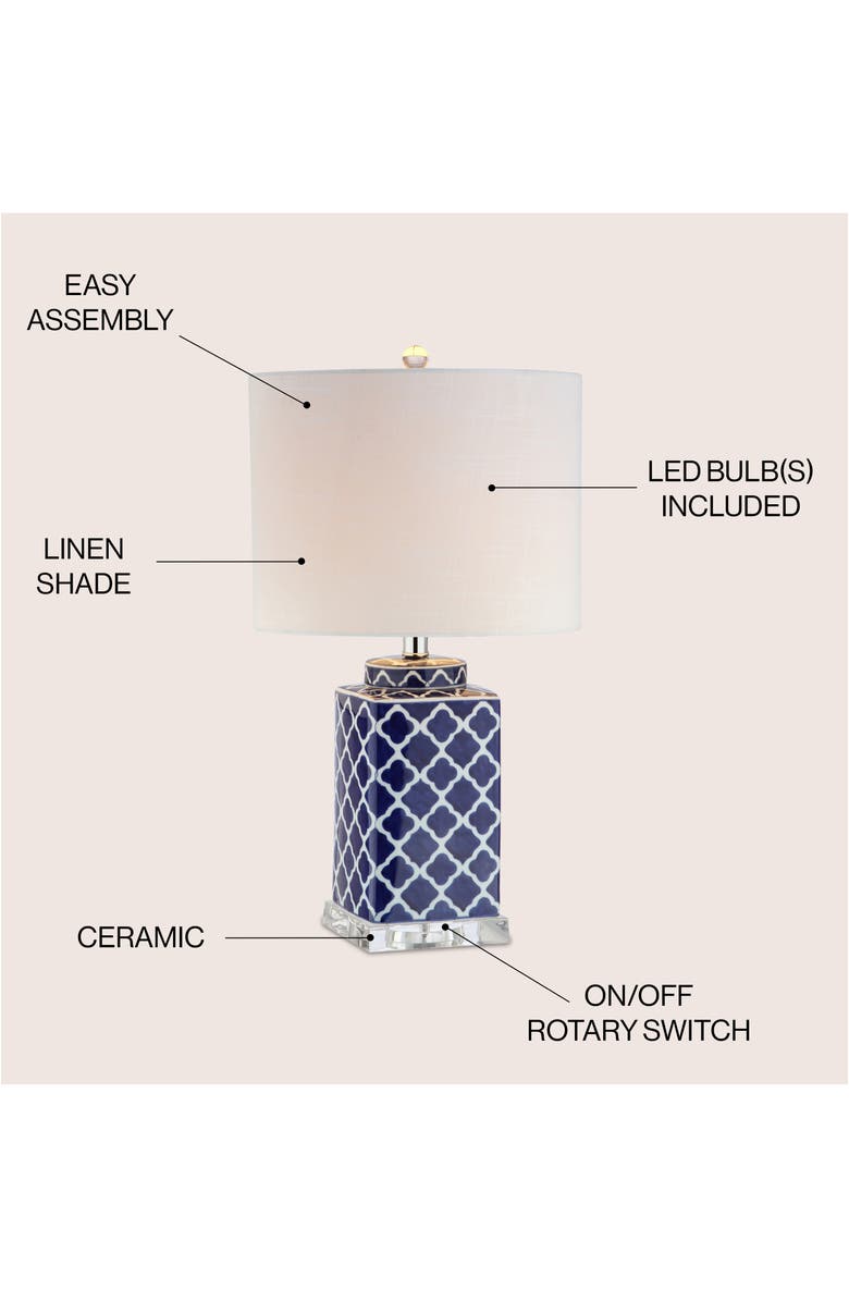 JONATHAN Y Clarke 23" Chinoiserie LED Table Lamp, Blue/White, Alternate, color, Blue/White