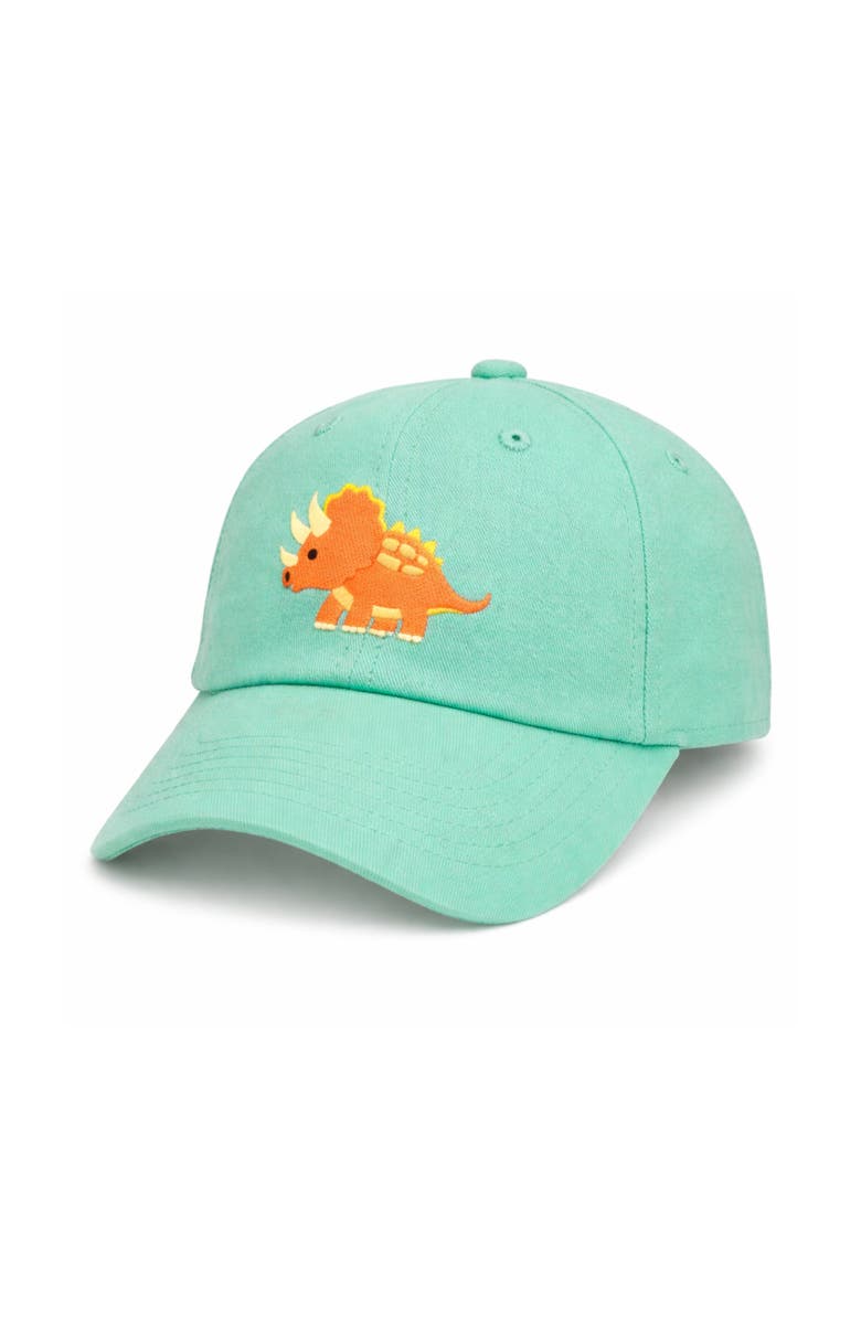 Bits & Bows Triceratops Baseball Hat, Alternate, color, Green