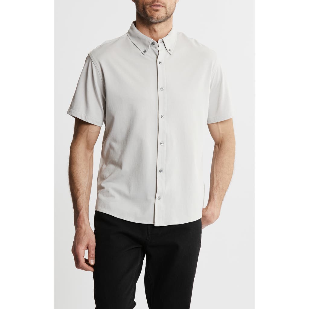 Jachs Short Sleeve Stretch Oxford Button-up Shirt