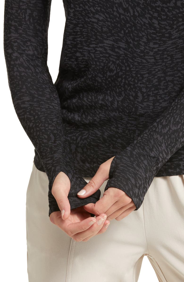 Zella Seamless Jacquard Long Sleeve T-Shirt, Alternate, color, 