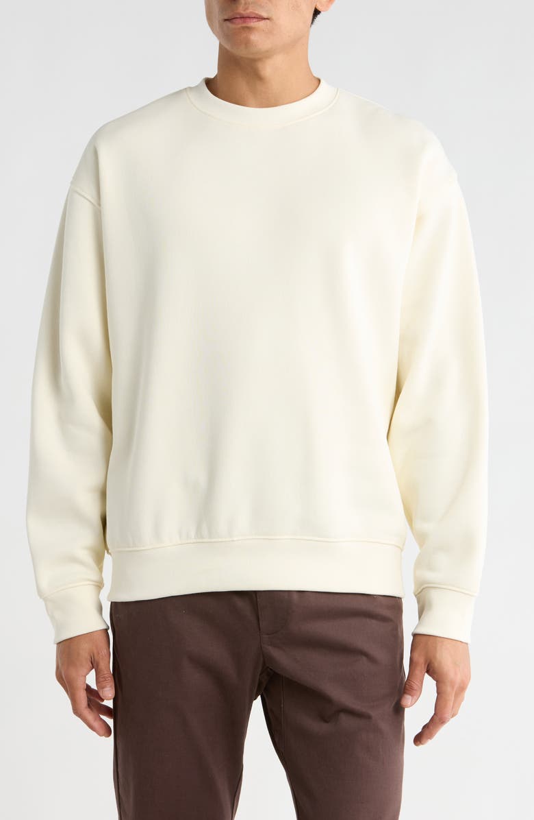 DENIM AND FLOWER Crewneck Sweatshirt, Main, color, Ivory